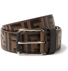 Fendi - 4cm Brown Logo-Embossed Leather Belt - Brown
