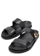Tory Burch Romy Sport Leather Sliders Black
