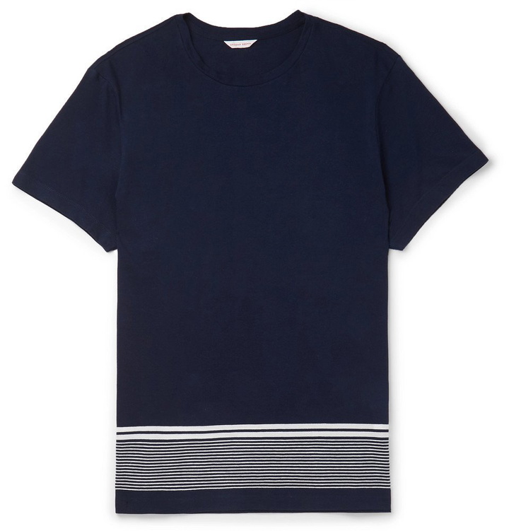 Photo: Orlebar Brown - Sammy Striped Cotton-Jersey T-Shirt - Men - Navy