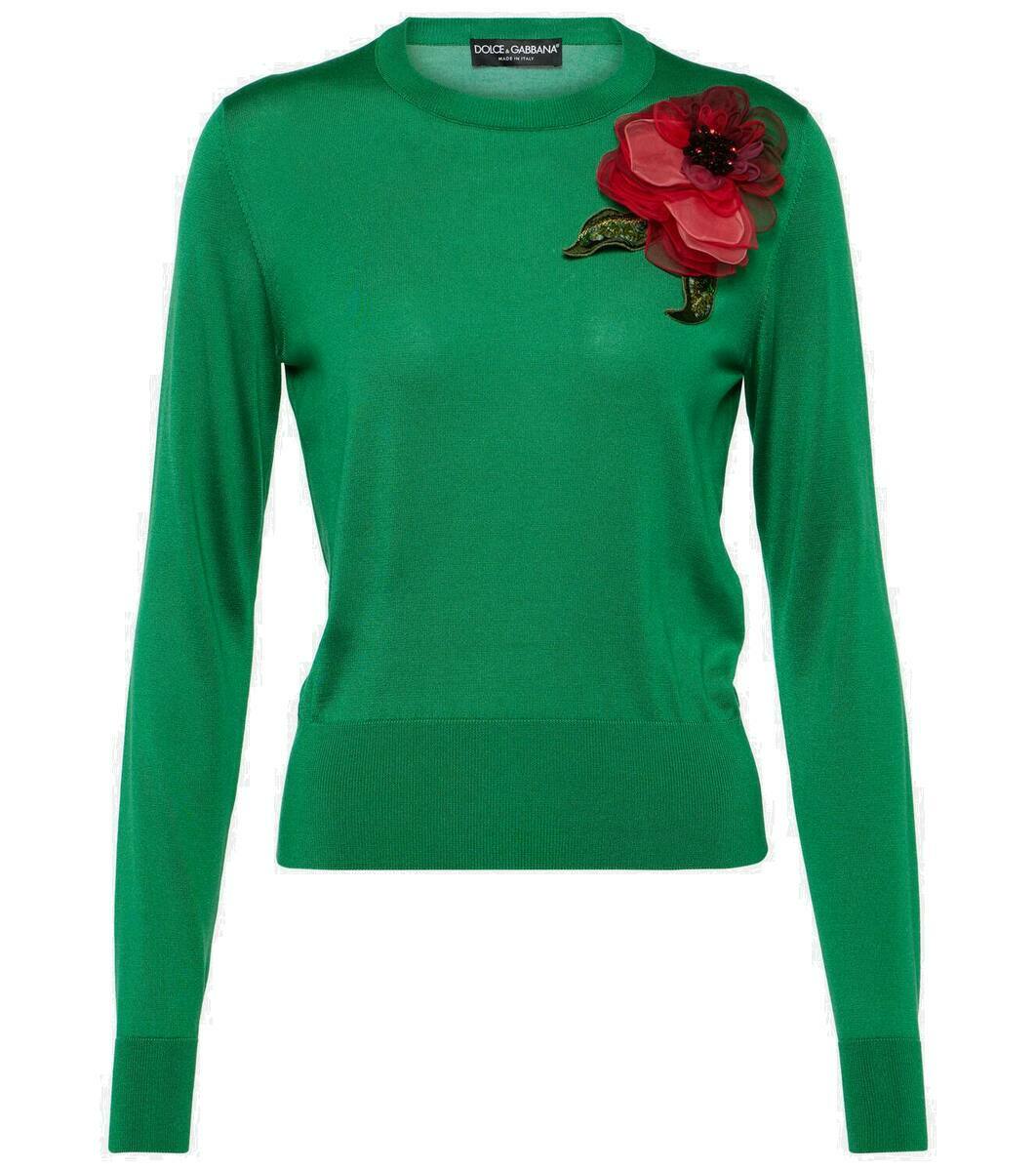 Dolce & Gabbana Black Fur Floral Brocade Zipper Sweater main image 1