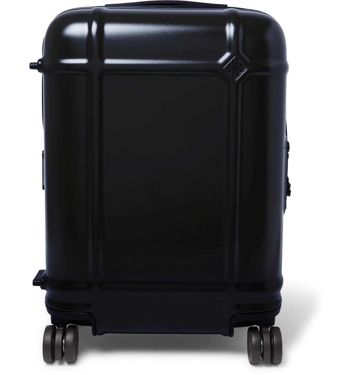 Photo: Fabbrica Pelletterie Milano - Globe Spinner 55cm Leather-Trimmed Polycarbonate Carry-On Suitcase - Blue