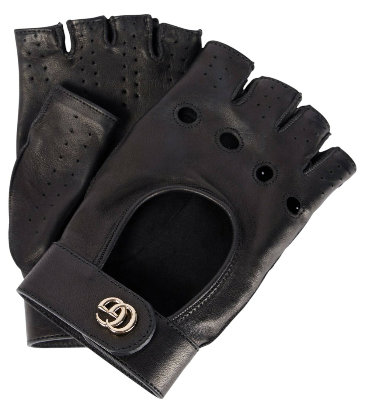 累積売上総額第１位【GUCCI★グッチ】WOOL GLOVES WITH LEATHER Gucci Logo leather-trimmed gloves Gucci
