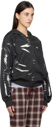 Praying Black Latex Printed Hoodie