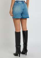 AN-Y1 Star Logo-embroidered Stretch-denim Shorts