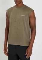 Satisfy Mothtech Muscle Distressed Cotton T-shirt Grey