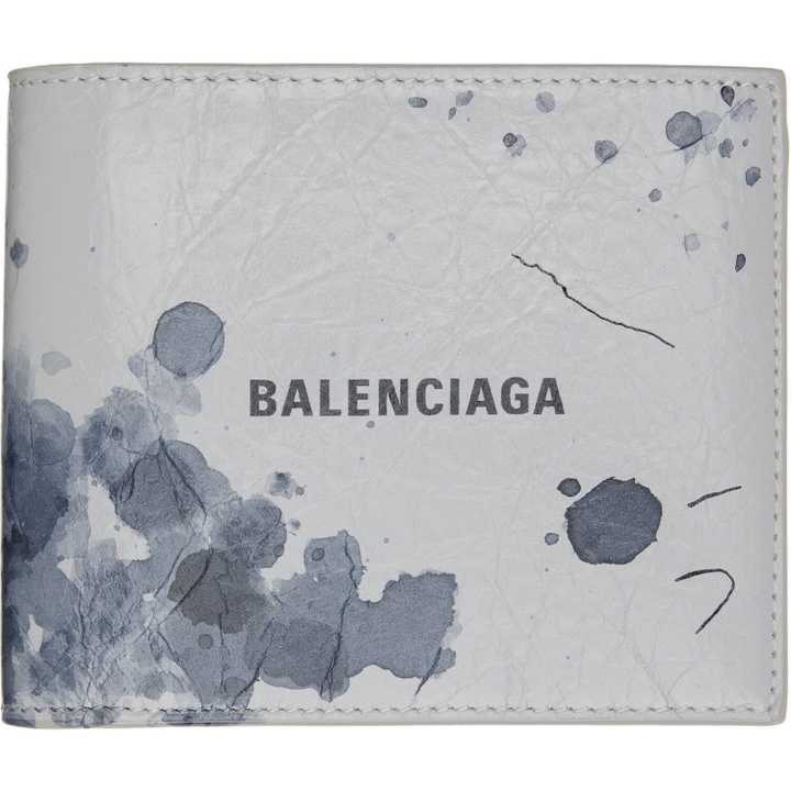 Photo: Balenciaga Gray Cash Square Folded Coin Wallet
