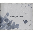 Balenciaga Gray Cash Square Folded Coin Wallet