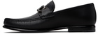 Ferragamo Black Gancini Buckle Loafers