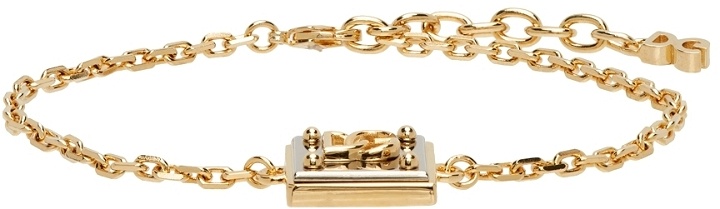 Photo: Dolce & Gabbana Gold & Silver Logo Pendant Bracelet