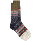 Beams Plus Men's Nordic Sock in Navy Base