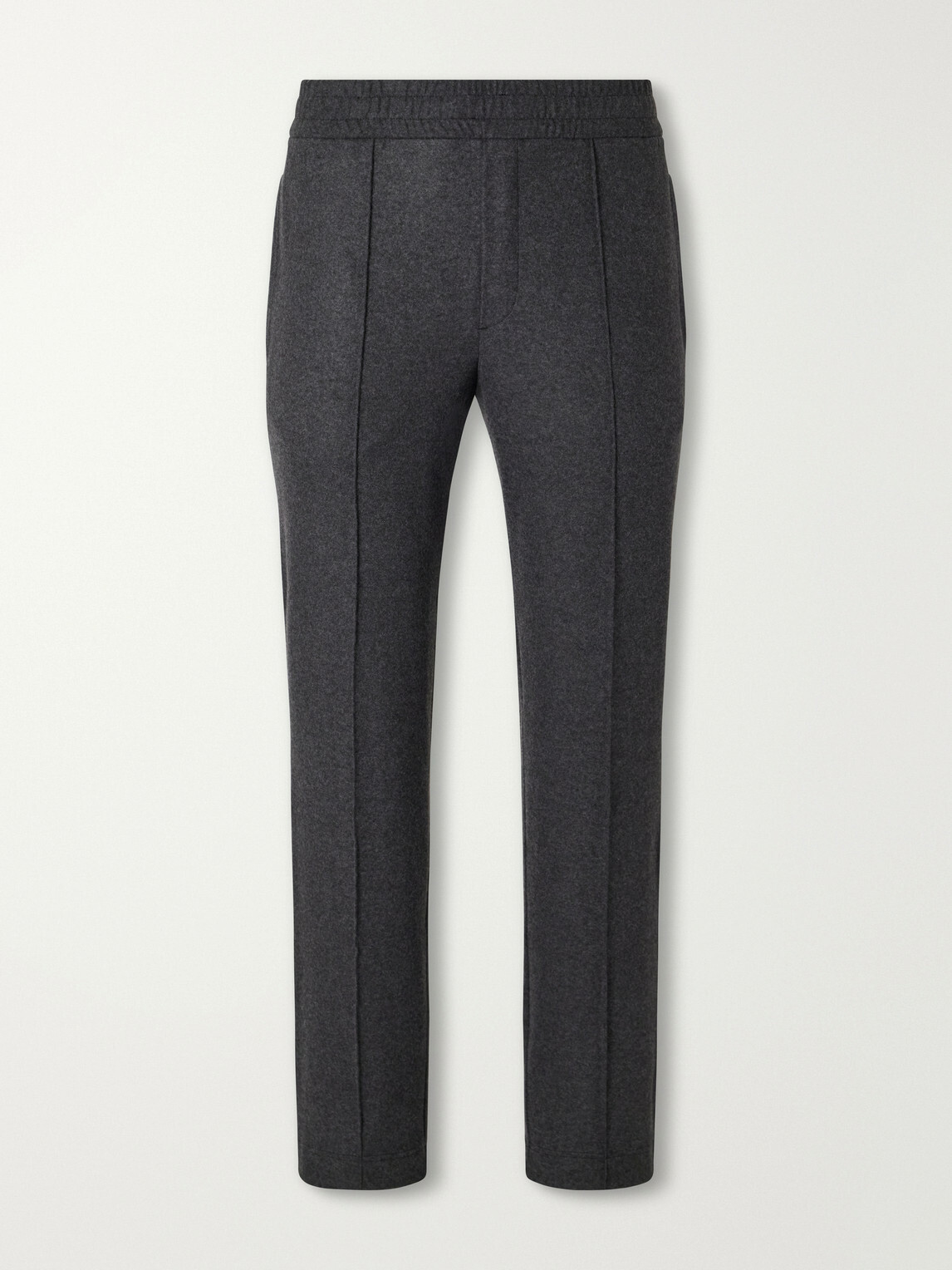 Moncler - Straight-Leg Mélange Stretch-Flannel Sweatpants - Gray