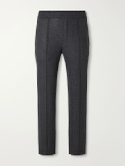 Moncler - Straight-Leg Mélange Stretch-Flannel Sweatpants - Gray