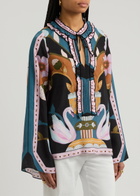 Lug Von Siga Tess Floral-print Satin Blouse Multicoloured
