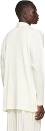 Homme Plissé Issey Miyake White Monthly Color January Zip-Up Cardigan