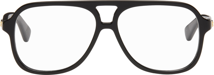 Photo: Bottega Veneta Black Slim Ribbon Glasses