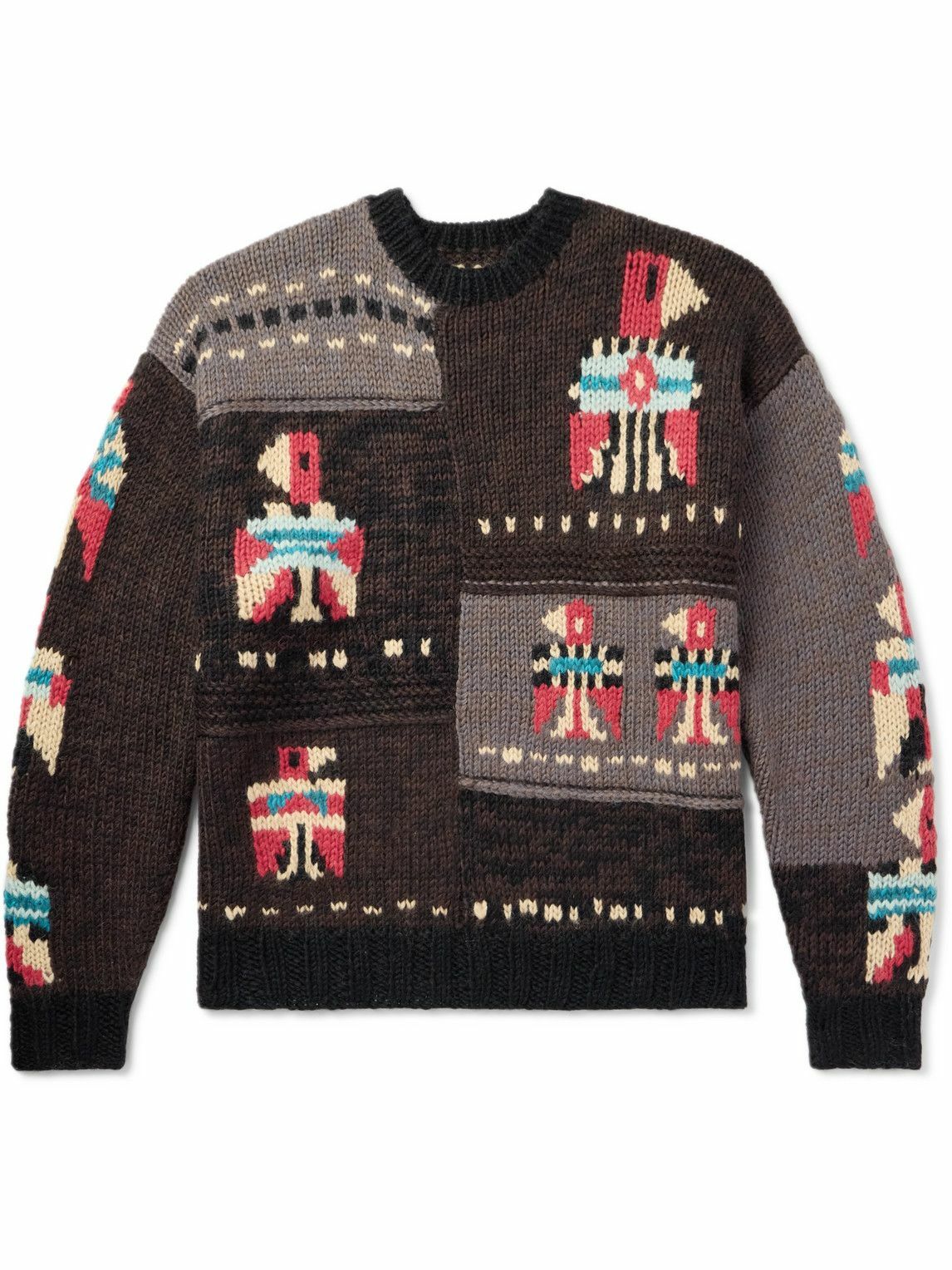 KAPITAL - Jacquard-Knit Wool Sweater - Brown
