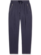 Giorgio Armani - Straight-Leg Lyocell and Silk-Blend Drawstring Trousers - Blue