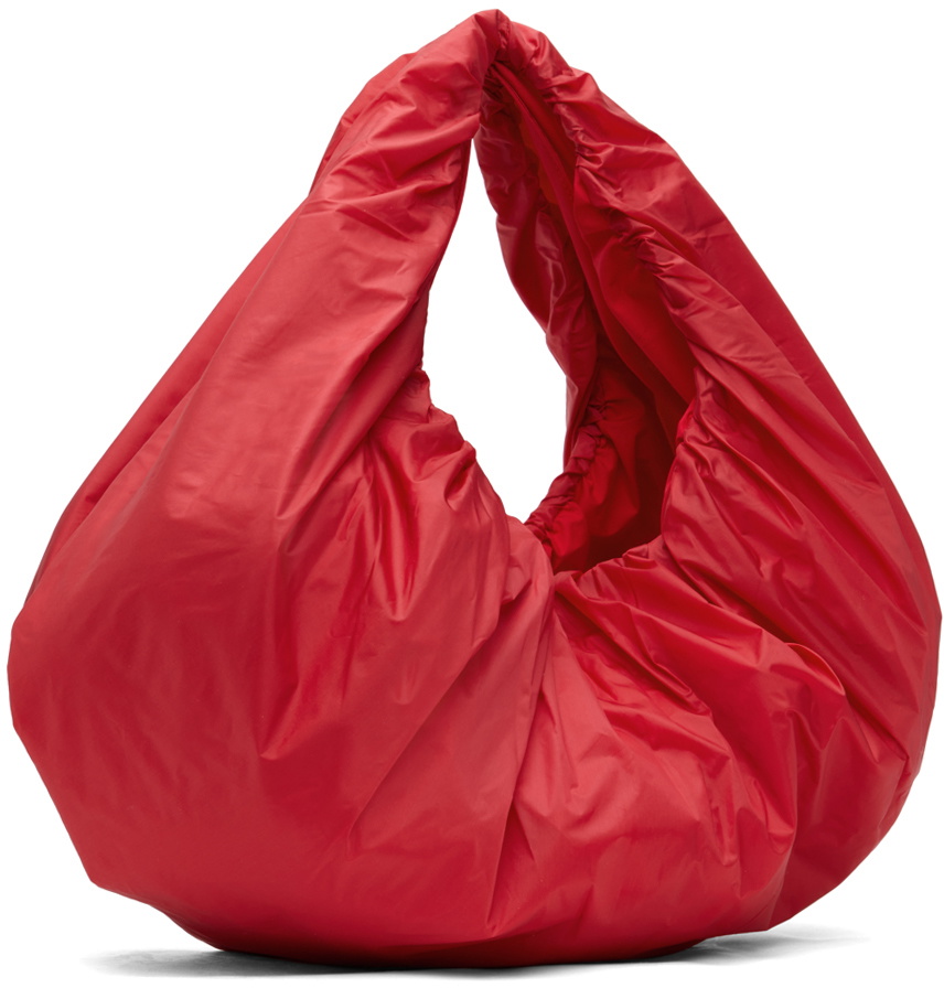 AMOMENTO Red Shirring Tote