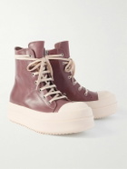 Rick Owens - Ramones Leather High-Top Sneakers - Red