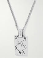 GUCCI - Logo-Engraved Silver Pendant Necklace