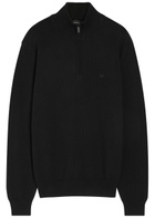 Emporio Armani Logo-embroidered Cotton-knit Jumper Black