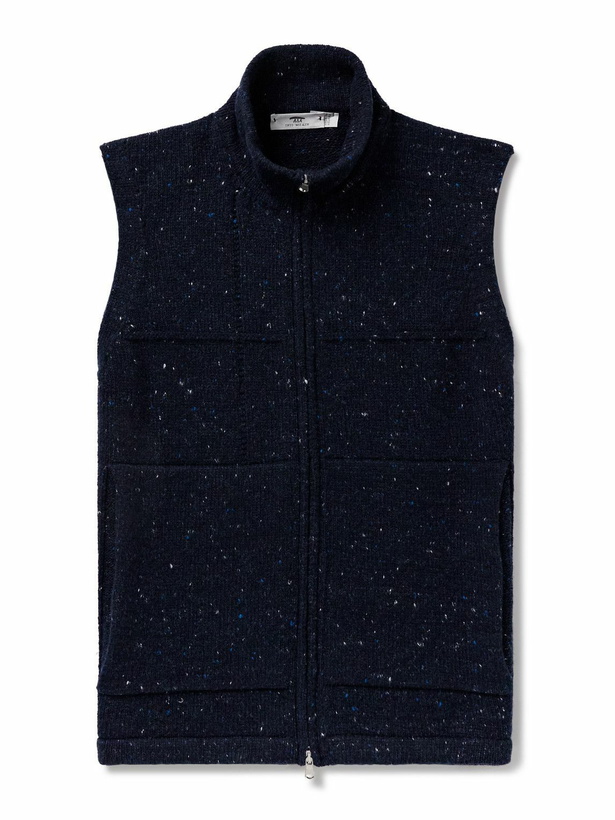 Photo: Inis Meáin - Lifeline Merino Wool and Cashmere-Blend Gilet - Blue