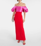 Solace London Sian gathered crêpe twill gown