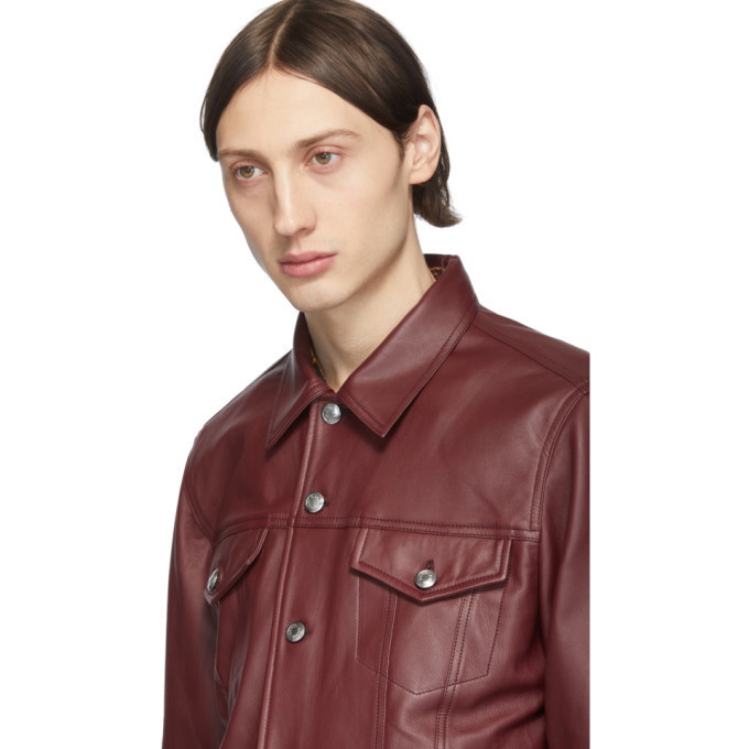 Paul Smith Red Leather Trucker Jacket Paul Smith