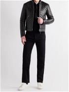 TOM FORD - Slim-Fit Cropped Quilted Leather Biker Jacket - Black