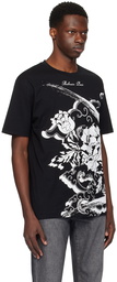 Balmain Black Flower Print T-Shirt