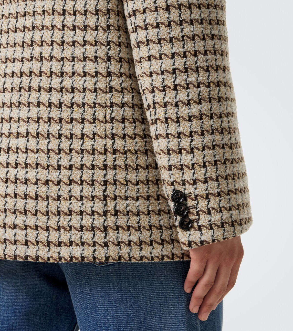 Valentino Houndstooth wool and silk-blend bouclé blazer