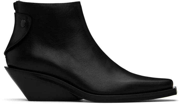 Photo: Ann Demeulemeester Black Kay Pointy Medium Heel Ankle Boots