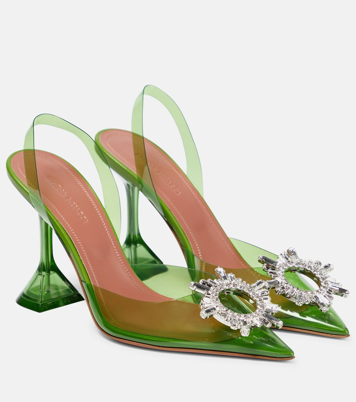 Amina Muaddi - Begum embellished PVC slingback pumps