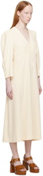 See by Chloé Off-White V-Neck Midi Dress
