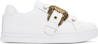 Versace Jeans Couture White Baroque Buckle Court 88 Sneakers