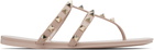 Valentino Garavani Taupe Rockstud Thong Sandals