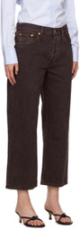 Re/Done Brown Loose Crop Jeans
