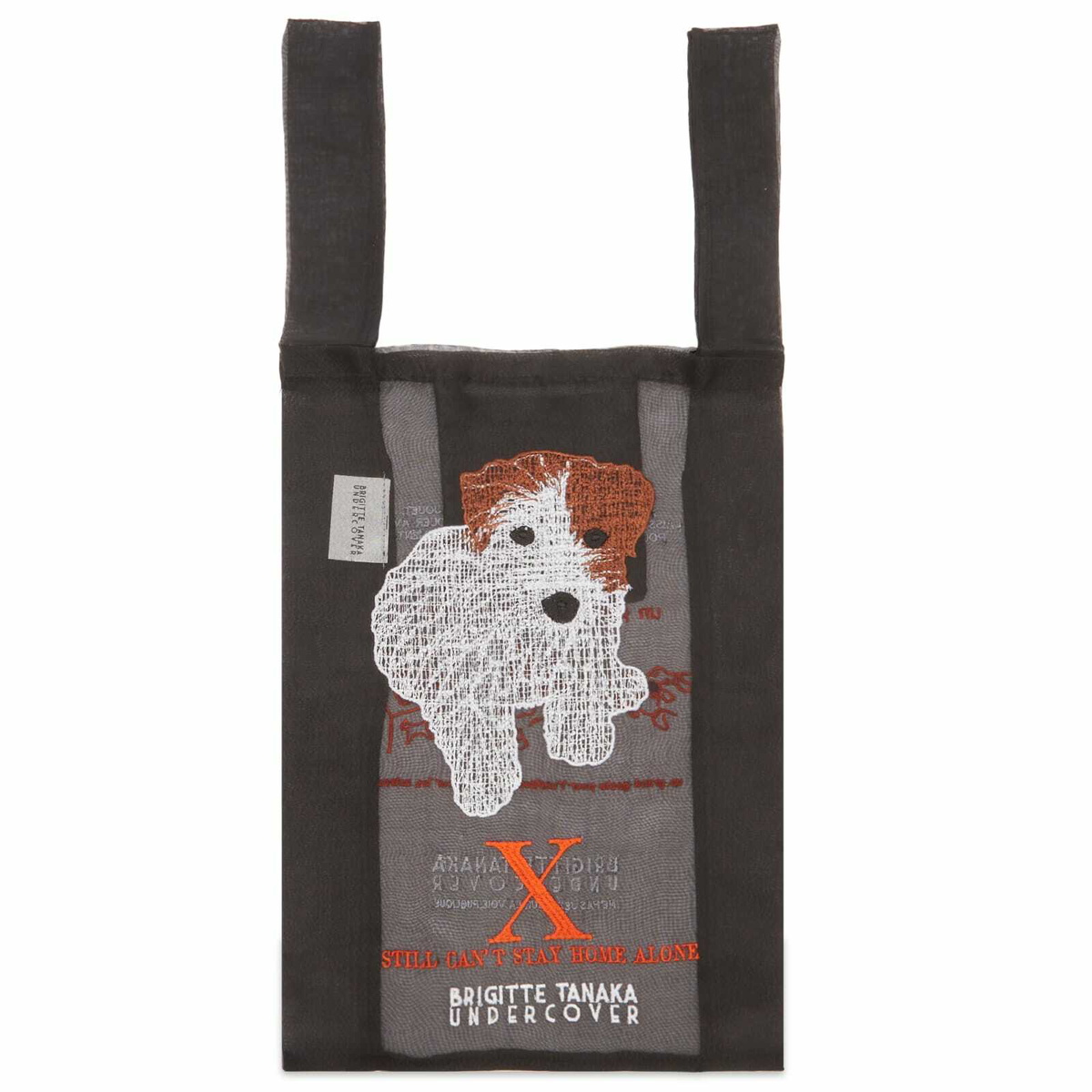 Undercover Women's Sheer Tote With Dog Embroidery in Black