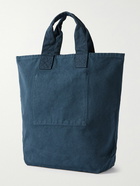 Neighborhood - Logo-Print Garment-Dyed Cotton-Canvas Tote Bag - Blue