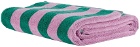 Dusen Dusen Pink & Green Stripe Bath Towel