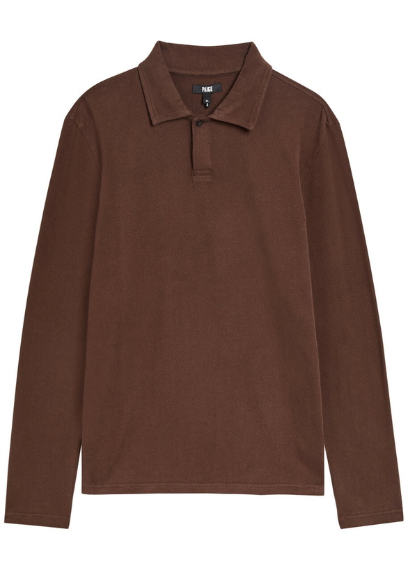 Photo: Paige Hammond Brushed Jersey Polo Shirt Dark Brown