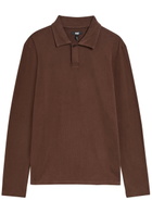 Paige Hammond Brushed Jersey Polo Shirt Dark Brown