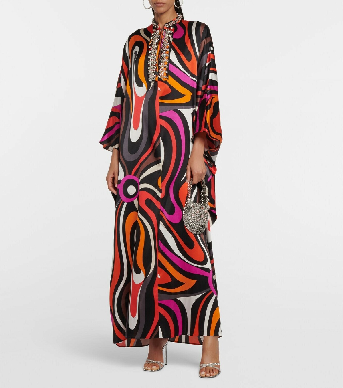 Pucci Embellished printed silk-blend kaftan Emilio Pucci