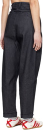 Carter Young Navy Pleated Jeans