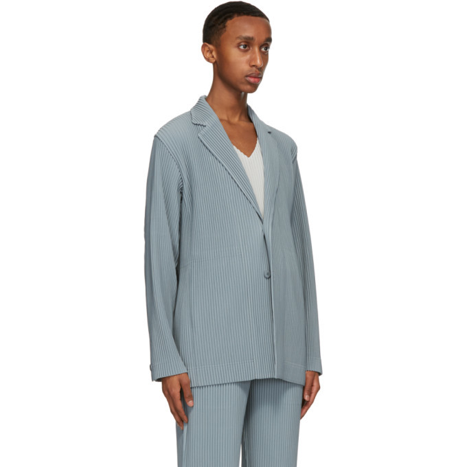 Homme Plisse Issey Miyake Grey Tailored Pleats Blazer Homme Plisse