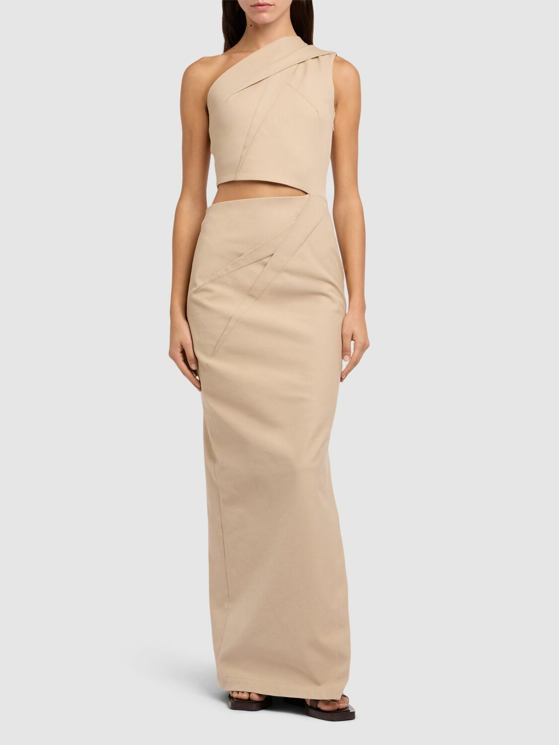 MAX MARA Nievo Twill One Shoulder Cutout Dress Max Mara