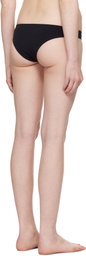 Christopher Esber Black Ruched Crescent Side Bikini Bottom
