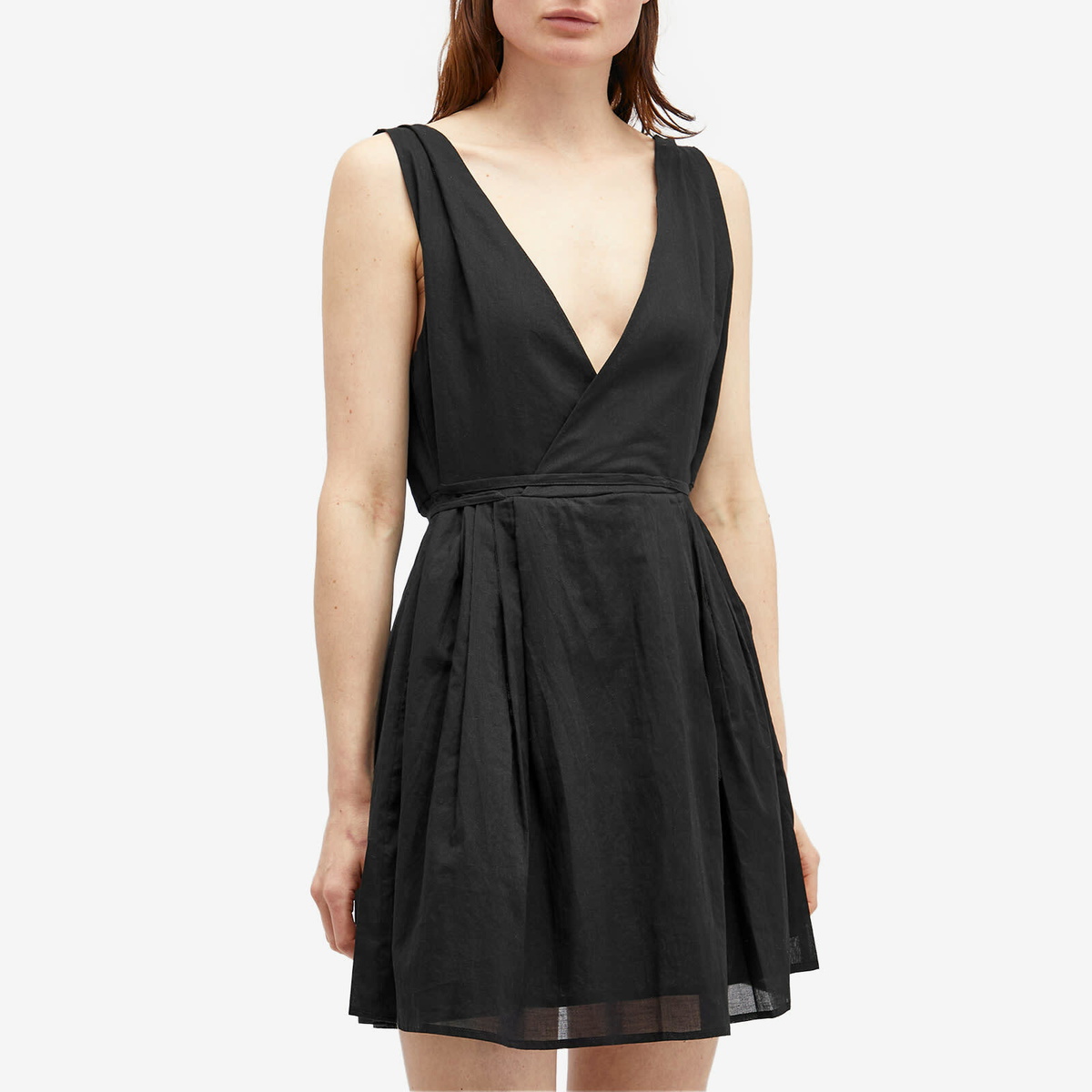 Deiji Studios Women's Wrap Tie Mini Dress in Black