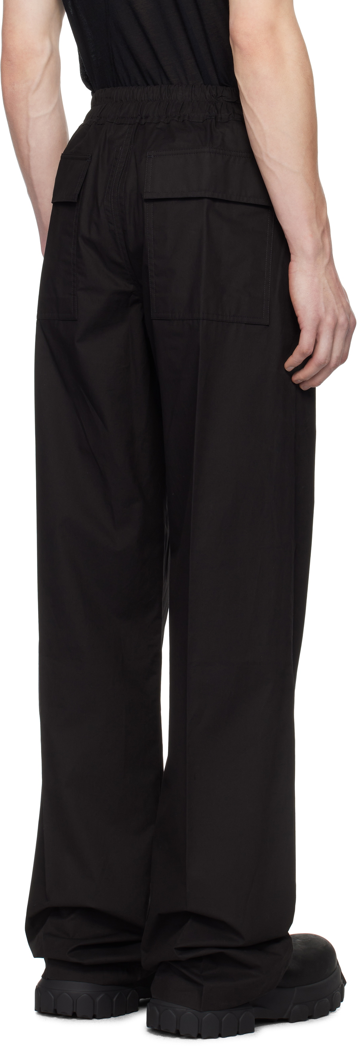 Rick Owens Black Hollywood Dietrich Drawstring Trousers Rick