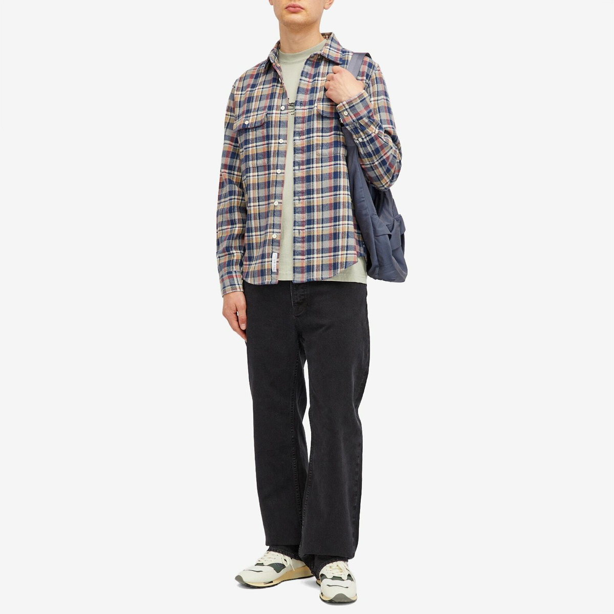 Adsum Men's Classic Plaid Work Shirt in Blue